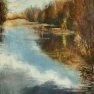 Reflets sur l'étang de Corbet [Huile sur toile - 90 x 60]