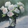 Roses blanches [Huile - 40 x 40]